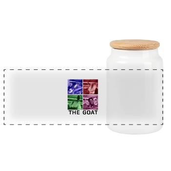 La Chèvre - Boîte à biscuits avec couvercle en bois - blanc - Devant