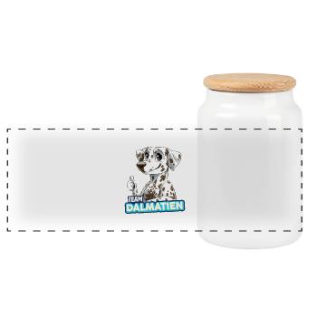 TEAM Dalmatien - marron - Boîte à biscuits avec couvercle en bois - blanc - Devant
