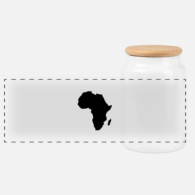 Afrique - Boîte à biscuits avec couvercle en bois - blanc