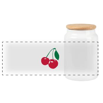 Cerises Cerise - Boîte à biscuits avec couvercle en bois - blanc - Devant