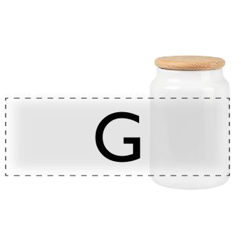 Capital G - Panoramic Cookie Jar with Wooden Lid - white - Front