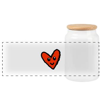 VALENTINE'S DAY. HEART. I LOVE YOU. I LOVE YOU - Panoramic Cookie Jar with Wooden Lid - white - Front