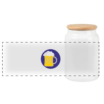 beer - Panorama Keksdose mit Holzdeckel - Weiß - Vorne