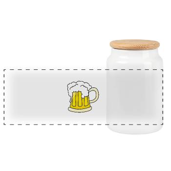 beer - Panorama Keksdose mit Holzdeckel - Weiß - Vorne