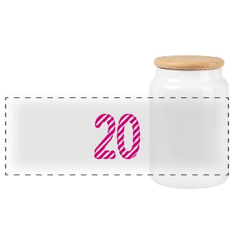 20. 20 YEARS. 20th ANNIVERSARY. 20TH ANNIVERSARY. - Panoramic Cookie Jar with Wooden Lid - white - Front