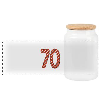 70. 70 ANS. 70e ANNIVERSAIRE. ANNIVERSAIRE 70 ANS. - Boîte à biscuits avec couvercle en bois - blanc - Devant