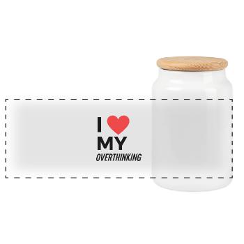 I Love My Overthinking - Panorama Keksdose mit Holzdeckel - Weiß - Vorne
