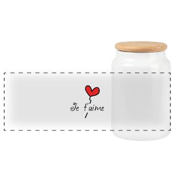 COUPLE. JUST MARRIED. Bachelorette party. VALENTINE'S DAY. LOVE. - Panoramic Cookie Jar with Wooden Lid - white - Front