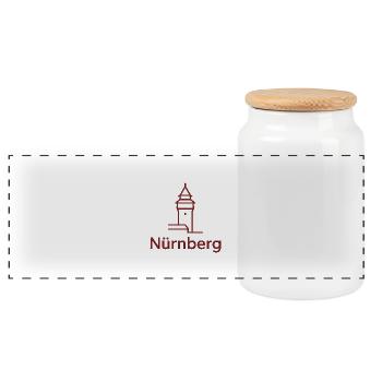 Nürnberg Turm Silhouette - Panorama Keksdose mit Holzdeckel - Weiß - Vorne