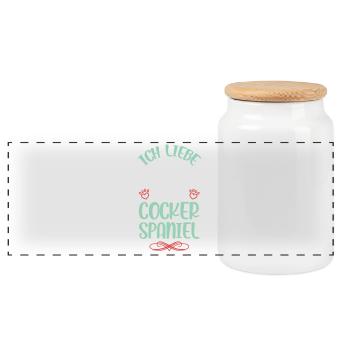 J’adore mon Cocker Spaniel - Boîte à biscuits avec couvercle en bois - blanc - Devant