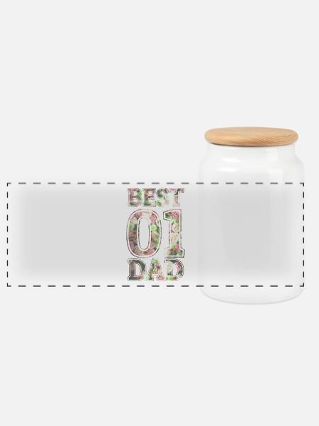 Best Dad - Panorama Keksdose mit Holzdeckel - Weiß