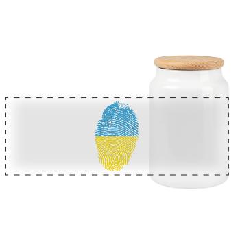 Fingerprint - Ukraine - Panorama Keksdose mit Holzdeckel - Weiß - Vorne