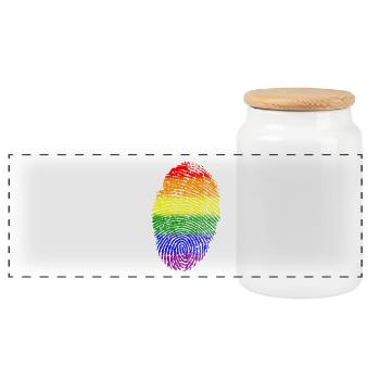 empreintes digitales j'aime racines gay fière LGTB - Boîte à biscuits avec couvercle en bois - blanc - Devant