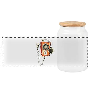 Anneau téléphone téléphonique murale Seigneur - Boîte à biscuits avec couvercle en bois - blanc - Devant