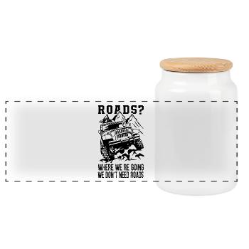 Là où nous allons, nous n'avons pas besoin de routes - Boîte à biscuits avec couvercle en bois - blanc - Devant