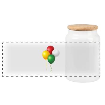 sweet balloons - Boîte à biscuits avec couvercle en bois - blanc - Devant