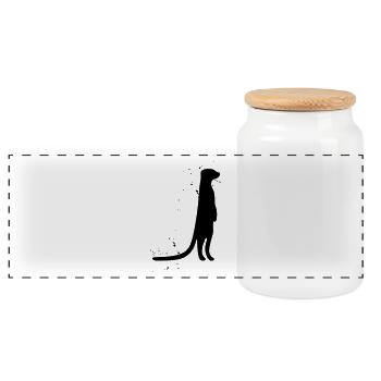 suricates - Boîte à biscuits avec couvercle en bois - blanc - Devant