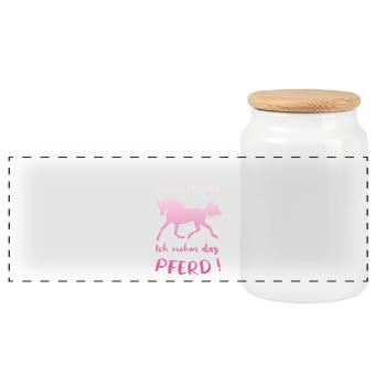 Siffler au prince, je prends le cheval en disant - Boîte à biscuits avec couvercle en bois - blanc - Devant