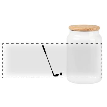 Golf - Panoramic Cookie Jar with Wooden Lid - white - Front
