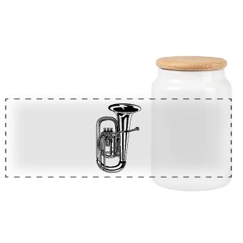 Musique de soufflage tuba | Musique Jack Joblin - Boîte à biscuits avec couvercle en bois - blanc - Devant