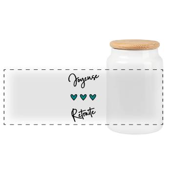 RETRAITE. BONNE RETRAITE. JOYEUSE RETRAITE - Boîte à biscuits avec couvercle en bois - blanc - Devant