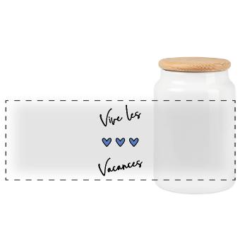 VACANCES. VIVE LES VACANCES. VACANCES - Boîte à biscuits avec couvercle en bois - blanc - Devant