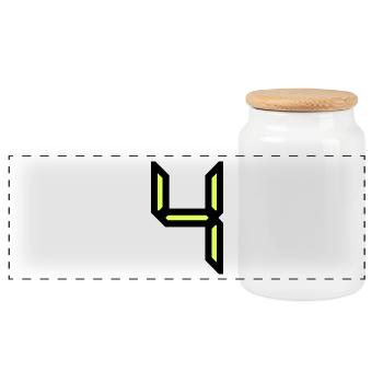 4 YEARS,4TH BIRTHDAY,4 BIRTHDAY,4 - Panoramic Cookie Jar with Wooden Lid - white - Front