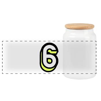6. 6 ANS. 6e ANNIVERSAIRE. ANNIVERSAIRE 6 ANS - Boîte à biscuits avec couvercle en bois - blanc - Devant