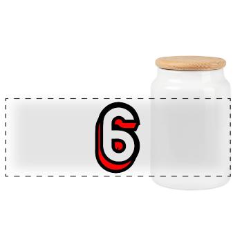 6. 6 ANS. 6e ANNIVERSAIRE. ANNIVERSAIRE 6 ANS. SIX - Boîte à biscuits avec couvercle en bois - blanc - Devant