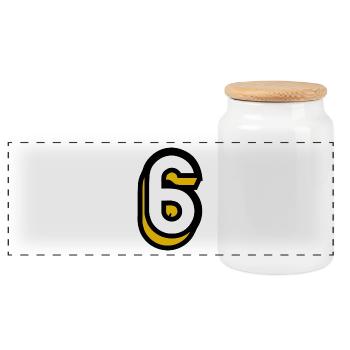 6. 6 ANS. 6e ANNIVERSAIRE. ANNIVERSAIRE 6 ANS. SIX - Boîte à biscuits avec couvercle en bois - blanc - Devant