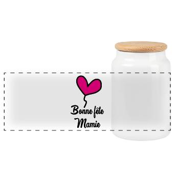 GRANNY. MOM - Panoramic Cookie Jar with Wooden Lid - white - Front