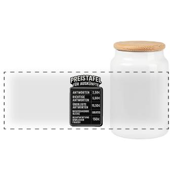Price list for information office sayings - Panoramic Cookie Jar with Wooden Lid - white - Front