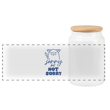 Sorry but not sorry - Panoramic Cookie Jar with Wooden Lid - white - Front
