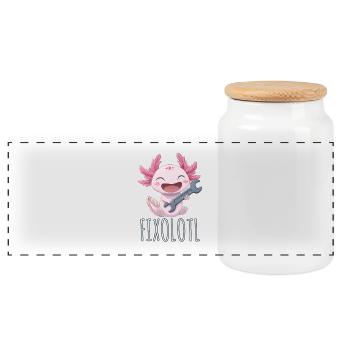 Mechanic of the Deep - Panoramic Cookie Jar with Wooden Lid - white - Front