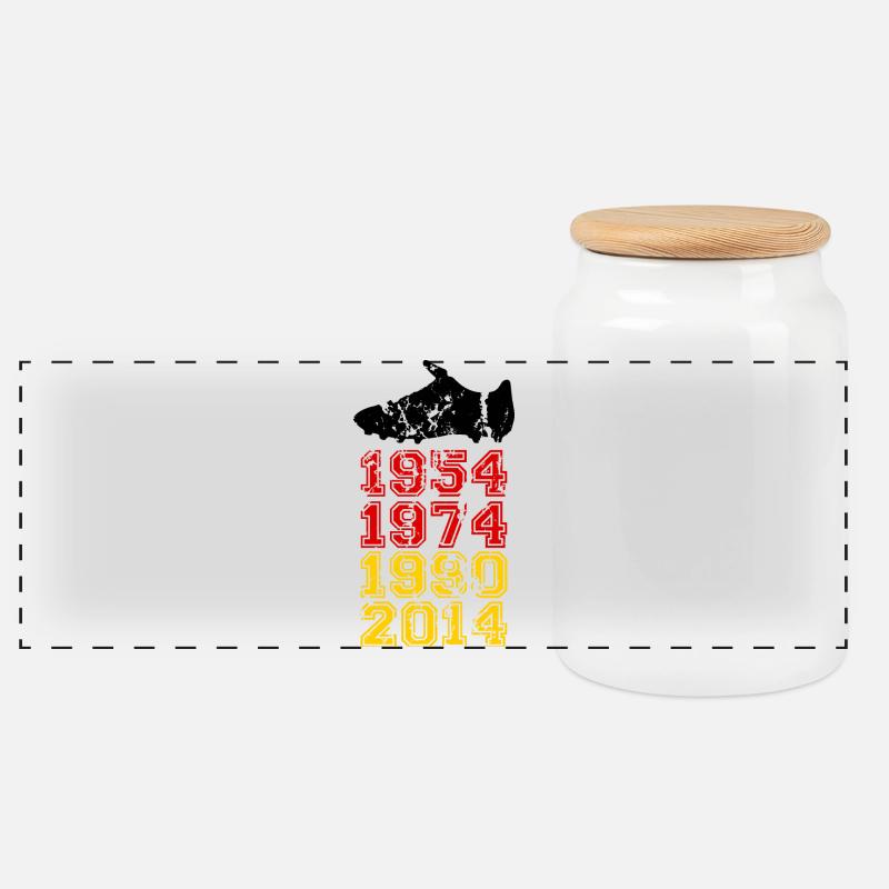 Coupe du Monde 2014 - Boîte à biscuits avec couvercle en bois - blanc