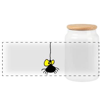 Grumpy Spider Zweifarbiges Design - Panorama Keksdose mit Holzdeckel - Weiß - Vorne