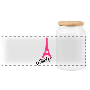Paris - Boîte à biscuits avec couvercle en bois - blanc - Devant