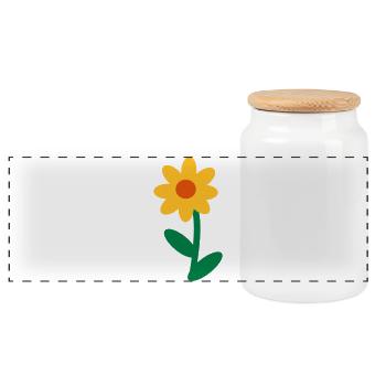 Blume - Panorama Keksdose mit Holzdeckel - Weiß - Vorne