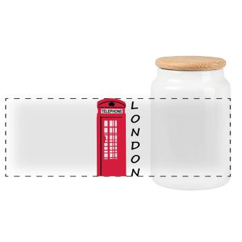 phone_box - Boîte à biscuits avec couvercle en bois - blanc - Devant