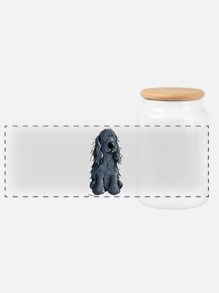 Süßer Cocker Spaniel - Panorama Keksdose mit Holzdeckel - Weiß
