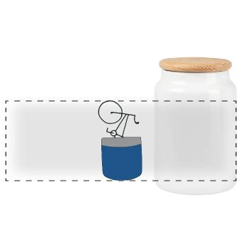 bicycle - Panoramic Cookie Jar with Wooden Lid - white - Front
