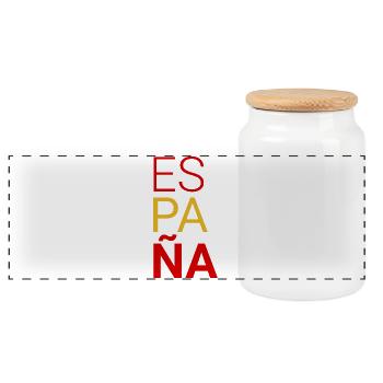 Espagne - Boîte à biscuits avec couvercle en bois - blanc - Devant