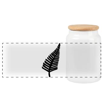 Fougère - Boîte à biscuits avec couvercle en bois - blanc - Devant