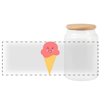 Eis Eiscreme Erdbeere Erdbeereis Sommer Festival - Panorama Keksdose mit Holzdeckel - Weiß - Vorne