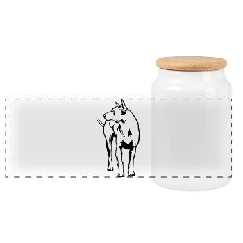 Thai Ridgeback - Panorama Keksdose mit Holzdeckel - Weiß - Vorne