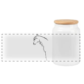 Portrait de poney - Boîte à biscuits avec couvercle en bois - blanc - Devant