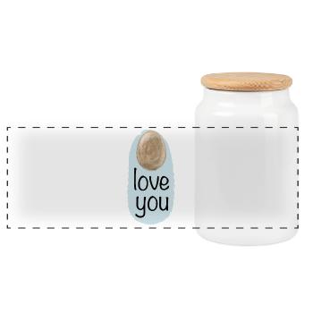 ei love you - Panorama Keksdose mit Holzdeckel - Weiß - Vorne