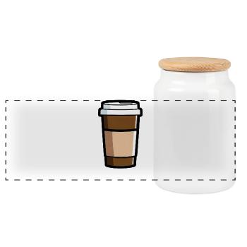 Kafee to Go Morning Person - Panoramic Cookie Jar with Wooden Lid - white - Front