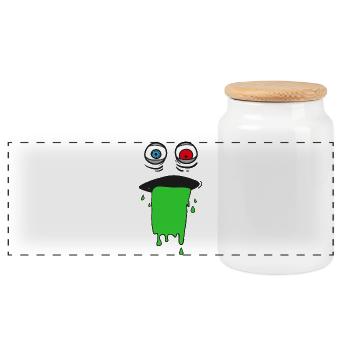 Monstre de boue - Boîte à biscuits avec couvercle en bois - blanc - Devant