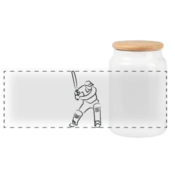 Le gars du cricket - Boîte à biscuits avec couvercle en bois - blanc - Devant